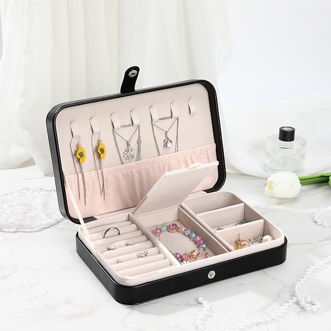 Vintage Sun Moon Star Jewelry Box Storage Travel Small Jewelry Organizer for Girls Jewellery Storage Case for Necklace Ring Earring Bracelet Pendant Birthday Christmas Valentines Women Gifts