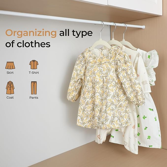 GoodtoU Kids Velvet Hangers Baby Hangers for Closet 20 Pack Non Slip Childrens Infant Hanger Beige