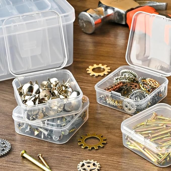 30Pcs Bead Organizer, Clear Plastic Cases for Pearl Bracelets and Small Accessories (1.96x1.96x0.79in)