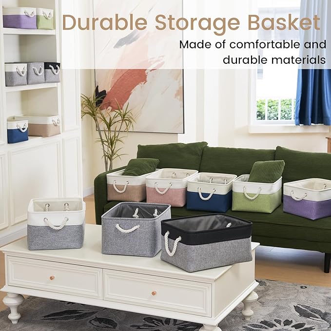 Large Storage Baskets- 15.7x11.8x8.26 inch Storage Bins for Shelves and Closet Organizing, Foldable Fabric Bin for Home Organization Clothes and Laundry (1-Pack, Gray)