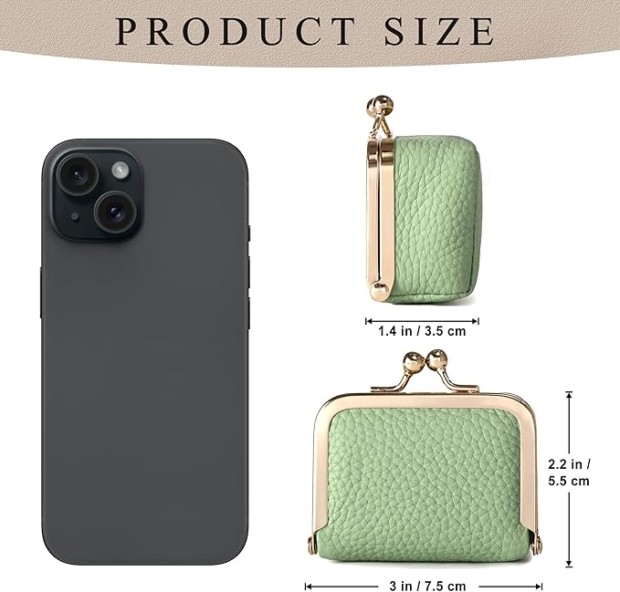 Zivyes Mini Jewelry Box Travel Small Coin Purse Organizer Case Genuine Leather Tiny Size (B-green)