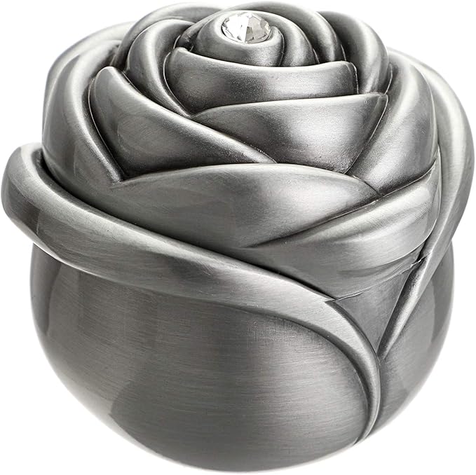 Hipiwe Rose Shape Vintage Jewelry Box - Small Trinket Storage Holder Case Keepsake Organizer Box for Rings Earrings Necklace Treasure, Gift for Women, Small
