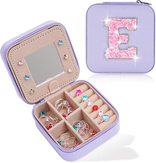 Uygafly Travel Essentials for Women - Travel Accessories Travel Stuff,Mini Jewelry Organizer Jewelry Case for Traveling,Cute Personalized Jewelry Box,Birthday Gifts for Girls Women | Lavender,E