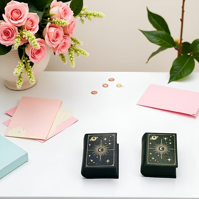 Book Shaped Ring Box - Vintage Engagement Ring Box with Hinged Lid for Proposal Engagement Wedding, Proposal Ring Case with Magnetic Closure-PRB011-Green