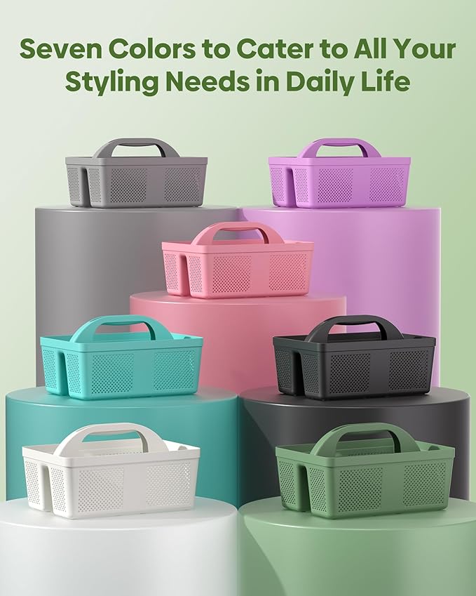 4 PCS Large Portable Shower Caddy with Handle, Plastic Cleaning Caddy, Shower Basket for Bathroom, College, Dorm Room Essentials, Multi-scenario Organizer Storage Tote
