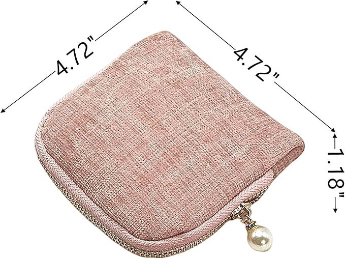 Small Travel Jewelry Case - Jewelry Travel Organizer Bag with Tassel Zipper for Bracelets, Necklaces, Bangles, Jewelry Organizer Storage Bag Gift for Women Girls - LJB002-Pink