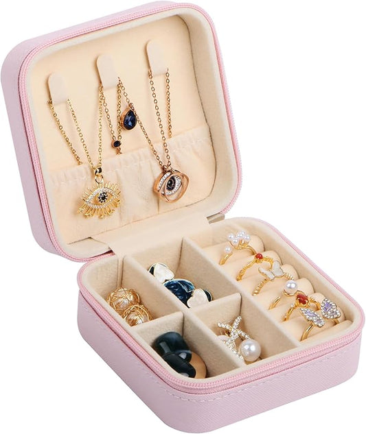 17Dec Small Travel Jewelry Case Organizer,Mini Travel Essentials for Women,Bridesmaid Gifts Birthday Gifts for Women,Small Jewelry Box for Girls 8-12