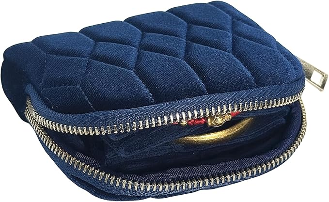 Small Travel Jewelry Case - Jewelry Travel Organizer Bag with for Bracelets, Necklaces, Bangles, Jewelry Organizer Storage Bag Gift for Women Girls,5.1x4.72x1.18 IN- RJB001-Navy