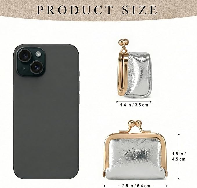 Zivyes Mini Jewelry Box Travel Small Coin Purse Organizer Case Genuine Leather Tiny Size (silver)