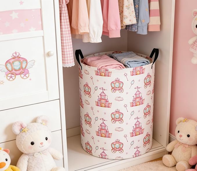 Baby Laundry Basket Baby Nursery Hamper Kids Laundry Basket Toy Storage Bin for Boys Room Decor Gift Baskets for Bedroom Bathroom(Castle)