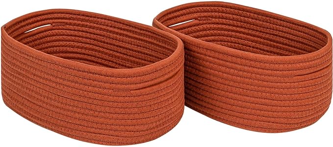 CubesLand Toys Closet Storage Organizer Baskets Bins for Cube Ogranizer/Shelving,Woven Basket for Organizing,Decor Basket for Living Room,Bedroom,Perfect for Pet Toy&Food Storage,2pack Brick Red