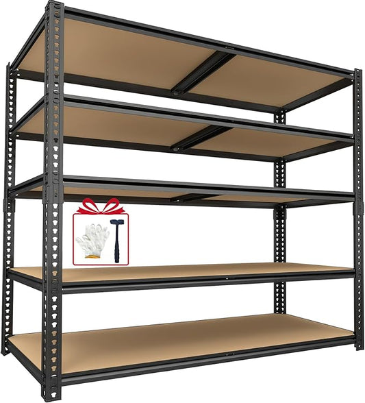 40W Garage Storage Shelves,Garage Shelves Heavy Duty,5 Tier Shelving Unit,2400LBS Capacity Heavy Duty Shelving for Garage Storage,Warehouse,72" H x40 W x20 D