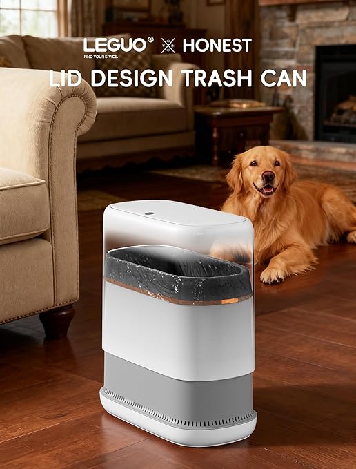 Bathroom Trash Can with Lid, Slim 3.3 Gallon Vacuum adsorption Garbage Bin, Narrow Press Top Waste Basket for Odor Control & Dog Proof for Bathroom Bedroom Office Home