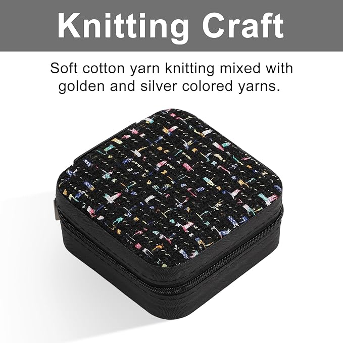 Travel Essentials: Stylish Portable Mini jewelry box, Travel jewelry organizer, Travel jewelry case. Portable jewelry case for travel. Thank you gifts for women, Birthday gifts for girls. (black)