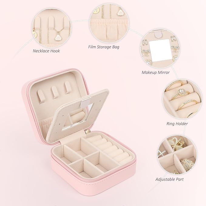 MFXIP Easter Basket Stuffers for Teens Essentials, Valentines Day Christmas Stocking Stuffers for Women Teen Girl Gifts Trendy Stuff Travel Jewelry Box Case Organizer Personalized Birthday Gifts