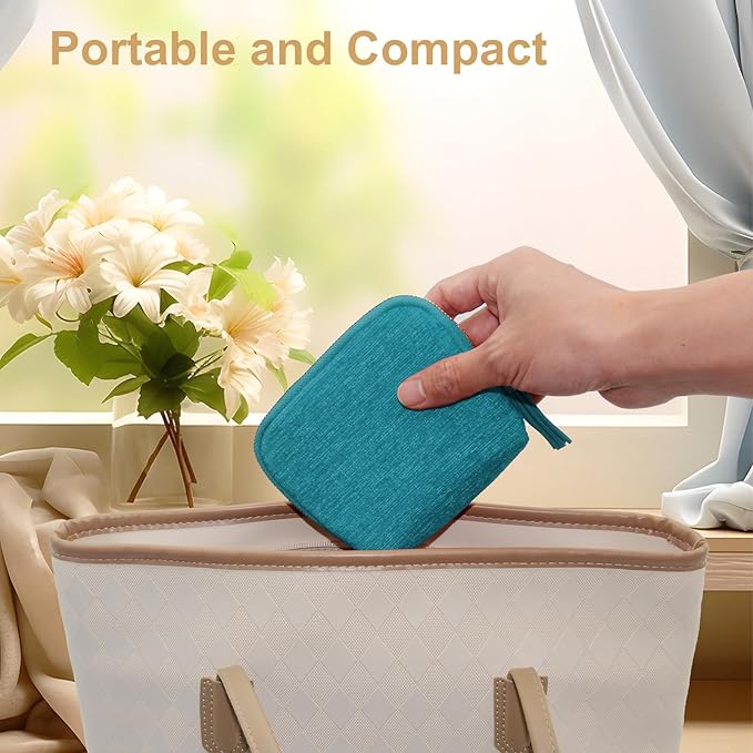Small Travel Jewelry Case, Mini Jewelry Box, Purse Organizer Pouches for Travel and Everyday Jewelry Organizer Storage (Blue)