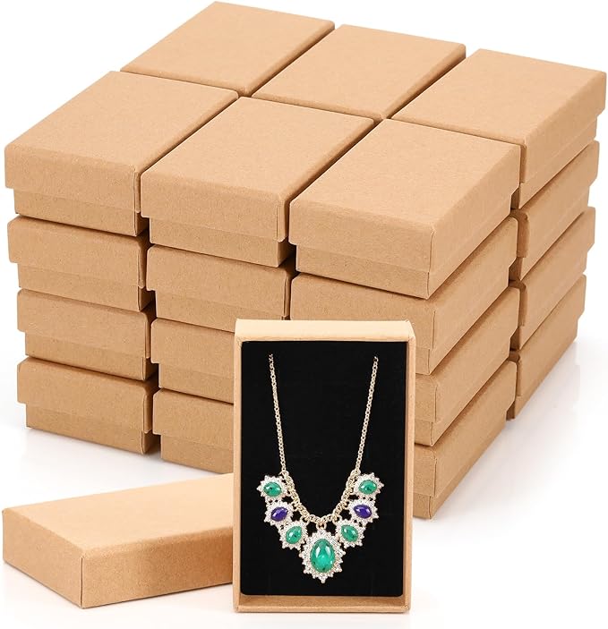 Batiyeer 36 Pcs Cardboard Jewelry Gift Boxes Jewelry Boxes Packaging Small Earring Gift Box with Lids for Necklace Ring Bracelet Party