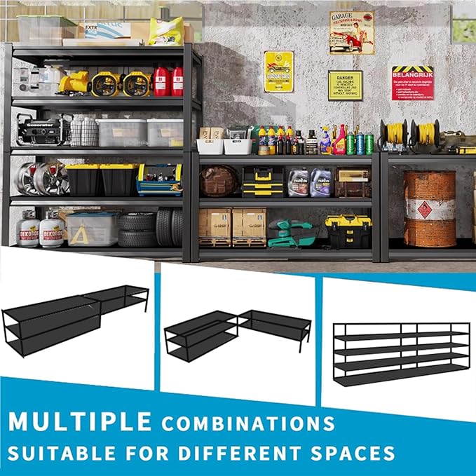 Garage Storage Shelves 5-Tier,Garage Storage System Shelves Adjustable,Storage Shelving for Basement,Pantry,Kitchen,Warehouse (1, 72''H x 36''W x 16''D)