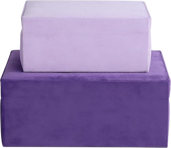 HofferRuffer Velvet Jewelry Boxes Decorative Boxes, Storage Accessory Organizer Boxes with Elegant Handle Decor, Classic Velvet Set of 2 Pieces (Purple)