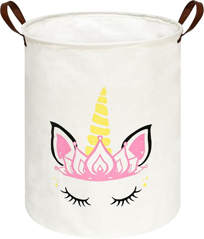MAIZMZ Baby Waterproof Storage Basket Kids Hamper Nursery Bins Organizer Gift Toy Box Laundry Basket for Women Large Canvas Collapsible Chest for Home/Dorm/Office/Room Decor
