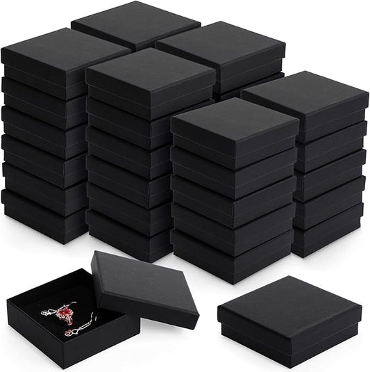 Batiyeer 36 Pcs Cardboard Jewelry Gift Boxes Jewelry Boxes Packaging Small Earring Gift Box with Lids for Necklace Ring Bracelet Party
