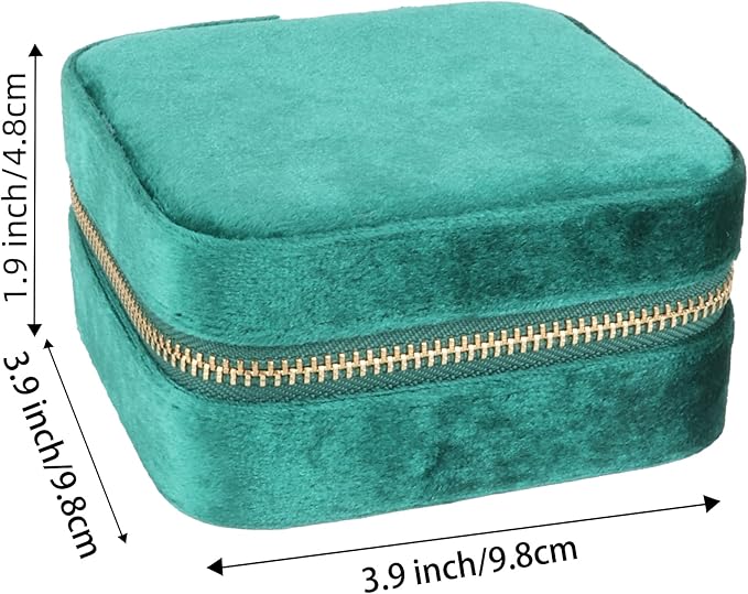 Plush Velvet Jewelry Box,Travel Jewelry Case with Mirror, Jewelry Organizer,Gift for Women Girls,1Pack