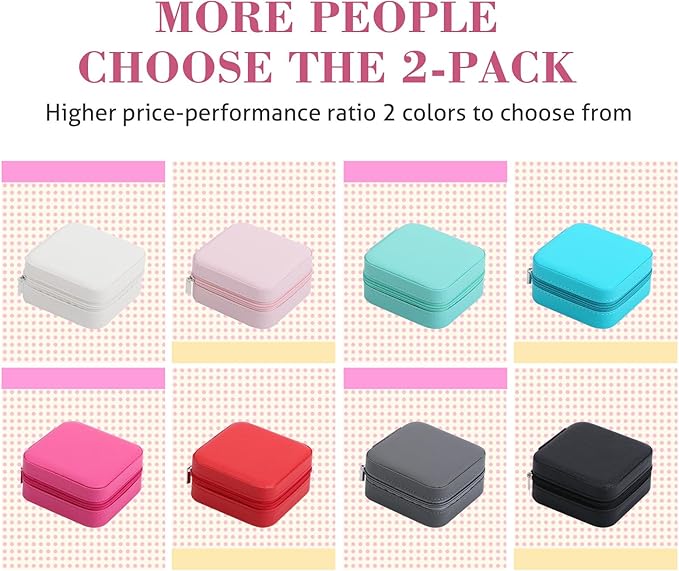 17Dec Small Travel Jewelry Case Organizer,Mini Travel Essentials for Women,Bridesmaid Gifts Birthday Gifts for Women,Small Jewelry Box for Girls 8-12
