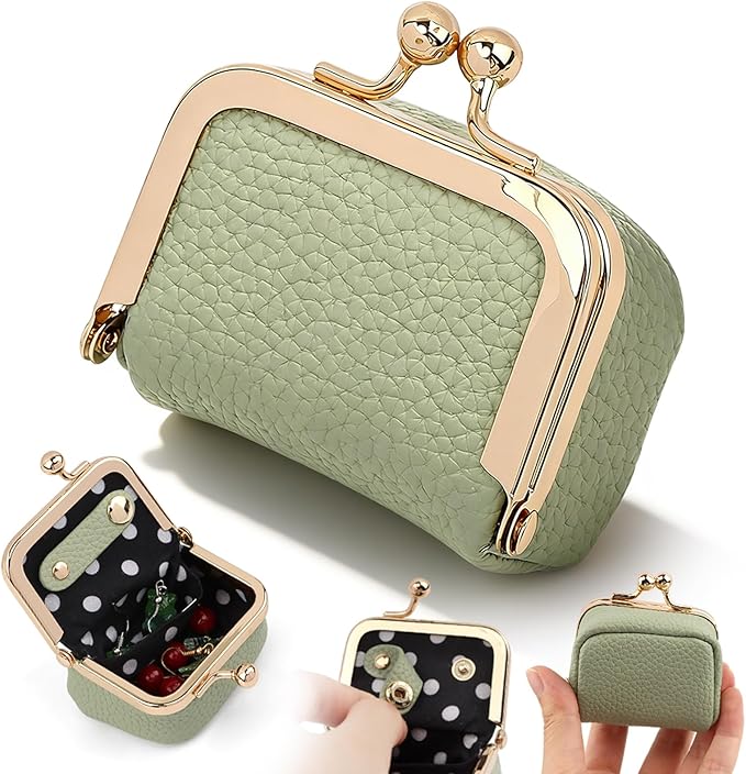 PU Leather Mini Jewelry Box, Vintage Portable Mini Jewelry Organizer with Kiss Lock, Compact Travel Case for Rings, Earrings, Necklaces - Ideal Gift for Women