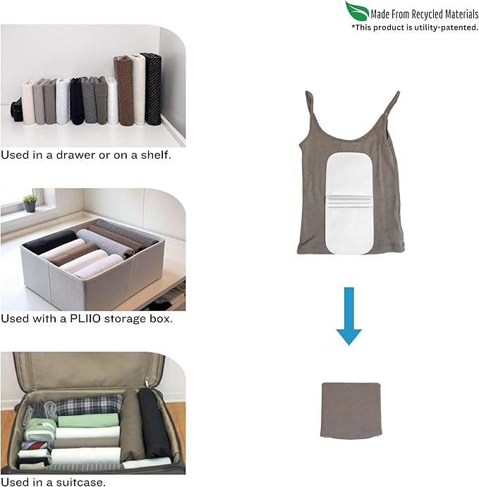 7 Pcs PLIIO Small Filers, Durable Shirt Folder, Space-Saving Closet and Suitcase organizer, Foldable Clothes Organizer, Storage Solution for Home and Travel, Wardrobe Organizer and Clothes Folder