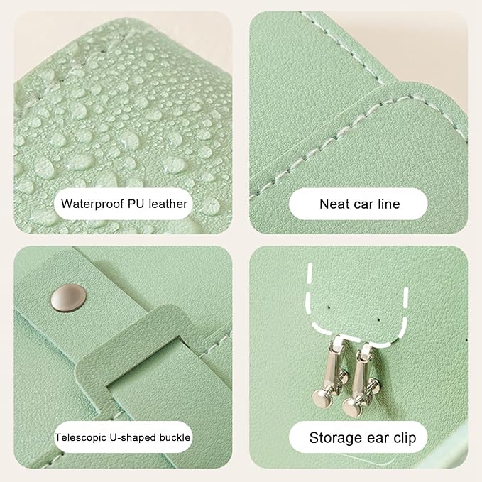 LAKE OF FIRE Earring Holder Organizer with Foldable Book Design Jewelry Book Organizer, Portable Pu Leather Travel Earring Case(Green)