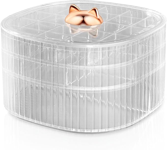 Sunkaioo Earring Organizer,Stackable 3-Layers Clear Jewelry Box with Lid,Stud Earring Organizer for Women Girls,Earring Box Display Holder for Earrings Ring Studs Bracelet Necklace Crafts (Clear)
