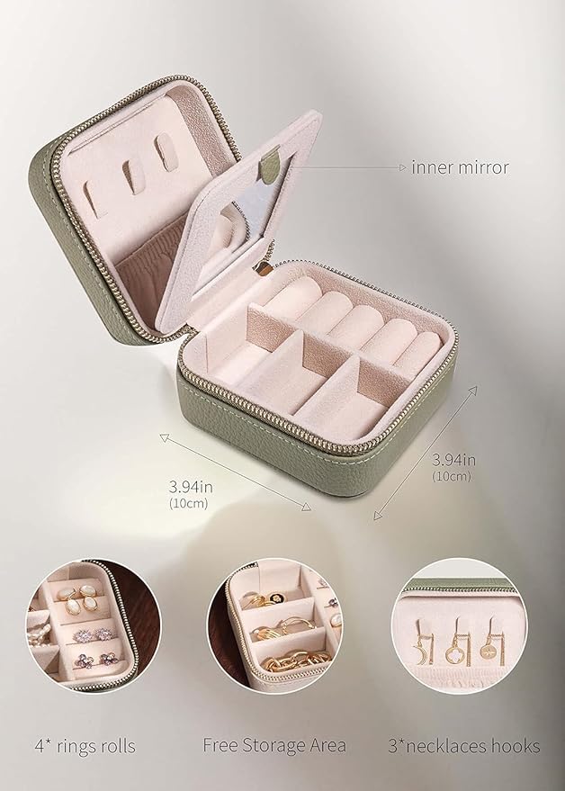 S.Leaf Initial Travel Jewelry Case Jewelry Boxes for Women Small Jewelry Box Travel Jewelry Box Jewelry Gift Boxes Jewelry Travel Case Jewelry Organizer Box Portable Travel Jewelry Case Letter W