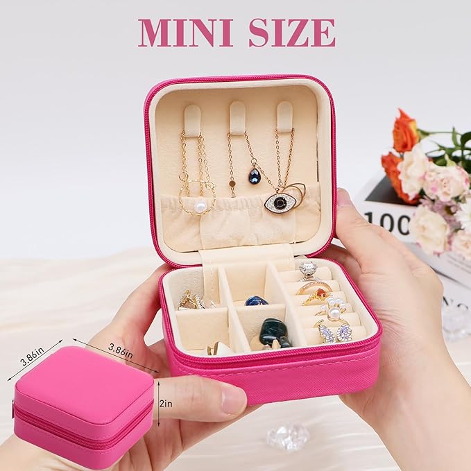 17Dec 3-Pack Small Travel Jewelry Case Organizer,Mini Travel Essentials for Women,Bridesmaid Gifts Birthday Gifts for Women,Small Jewelry Box for Girls 8-12