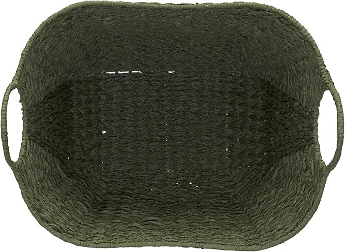 Household Essentials Natural Woven Wicker Storage Basket with Handles