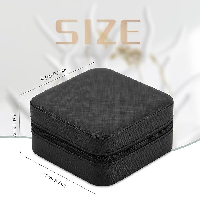 Neveika Jewelry Box with Mirror,Small Jewelry Organizer Box，Travel Jewelry Case for Women，Gift Jewelry Boxes for Female Girls (4pcs mirror black)