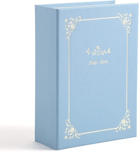CASEGRACE Jewelry Box Organizer PU Leather Diary Jewelry Box with Magic Book Design Jewelry Case for Earrings Bracelet Necklace Rings Storage for Women, Blue