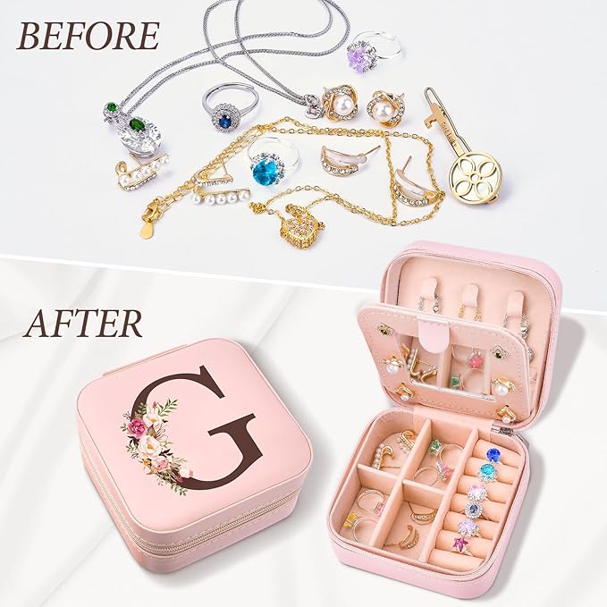 Inngeroo Christmas Stocking Stuffers for Women, Travel Jewelry Case Box Organizer Personalized Gifts, Fashion Travel Essentials Trendy Stuff for Teen Girls
