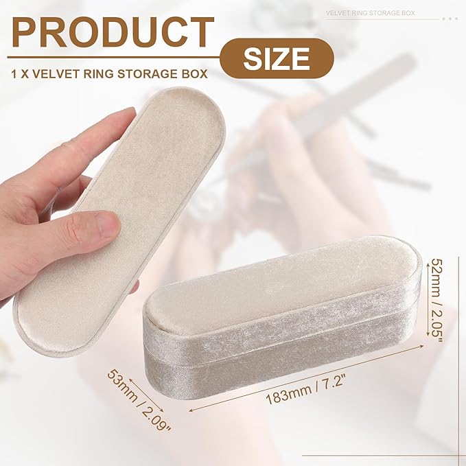 uxcell Velvet Ring Box, 11 Slots Travel Jewelry Case Ring Holder Organizer for Women Gift Proposal Christmas, White