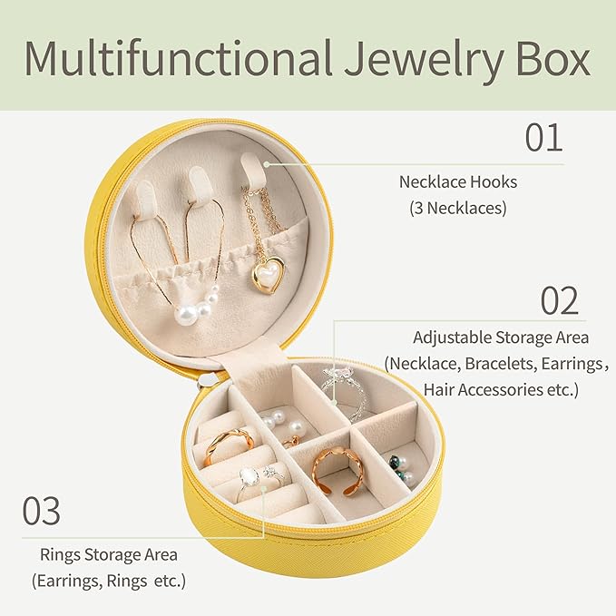 6 Pack Portable Softball Travel Jewelry Case Softball Stuff Round Jewelry Organizer Storage Case for Team Athletes & Sports Enthusiasts Christmas Events & Milestones