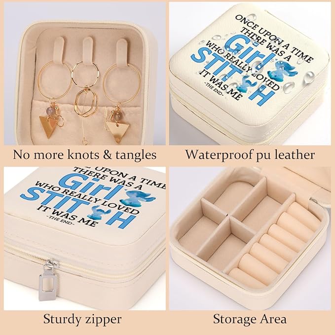 LONGXIN Cartoon Lover Gift, Cute Cartoon Themed Jewelry Case, Small Jewelry Box Organizer