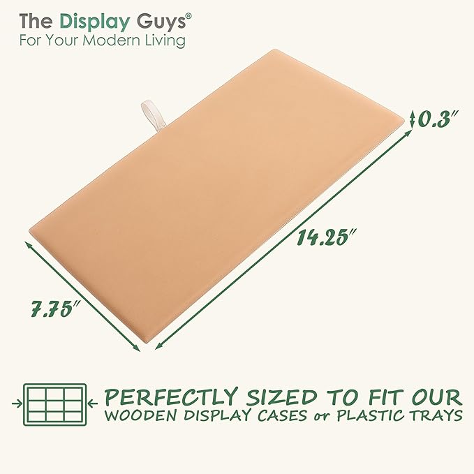 TheDisplayGuys For Your Modern Living 2-Pack Flat Foam Cushion Jewelry Display Pad Inserts - Velvet - Tray/Case Liners - Necklaces, Bracelets, Watches (Brown) by The Display Guys