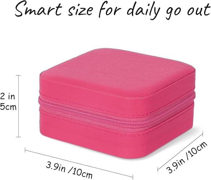 MFXIP Travel Jewelry Case Small Jewelry Box Jewelry Organizer Storage Case Portable PU Leather Mini Jewelry Travel Case for Girls Womens Earring, Necklace, Rings,Bracelets