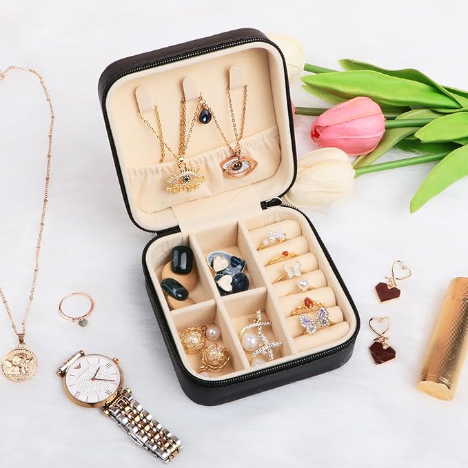 17Dec 3-Pack Small Travel Jewelry Case Organizer,Mini Travel Essentials for Women,Bridesmaid Gifts Birthday Gifts for Women,Small Jewelry Box for Girls 8-12