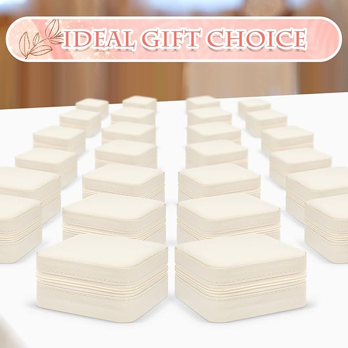 Taiyin Travel Jewelry Case, Bridesmaid Gifts Mini Jewelry Organizer, PU Leather Portable Earring Box for Women Girls