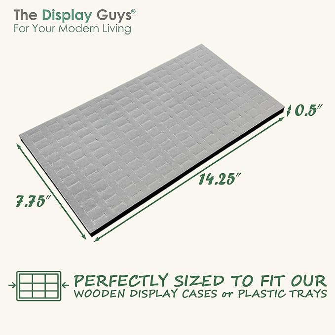 TheDisplayGuys For Your Modern Living 2-Pack 144-Ring Holders Velvet Foam Padding Jewelry Inserts - Tray/Case Liners - Retail Display, Storage (Gray) by The Display Guys