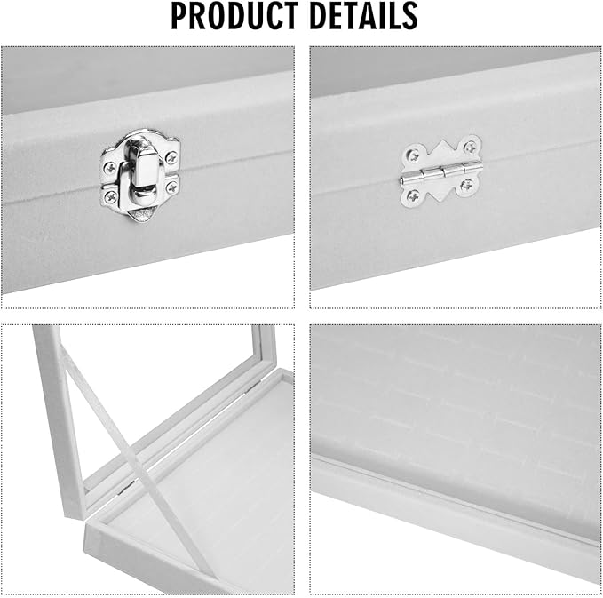 Vicoter Rings Organizer Tray 100 Slot Velvet Ring Earring Storage Box TranSparent Cover Jewelry Store Ring Display Box Jewelry Display Cabinet for Girl Wife Mother