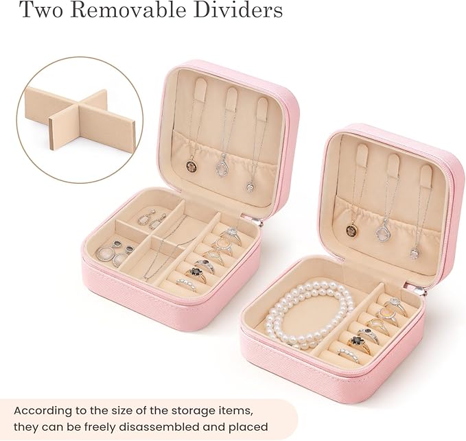Easytle 24 Pcs Travel Jewelry Box Exquisite Travel Jewelry Case Portable Jewellery Storage Holder Organizer Box Small Jewelry Organizer for Rings Earrings Necklaces Pendants Bracelets Watches