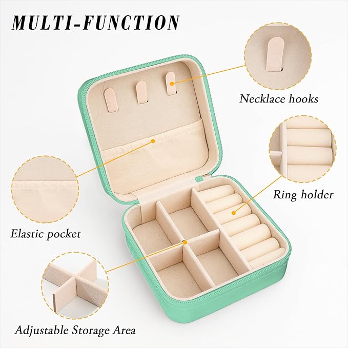 Ethnic Style Jewelry Box Organizer Small Travel Jewelry Case Jewellery Portable Storage Box Jewellery Case for Men Women Travel Gifts Ideas Great Gifts for Christmas Birthday Thanksgiving