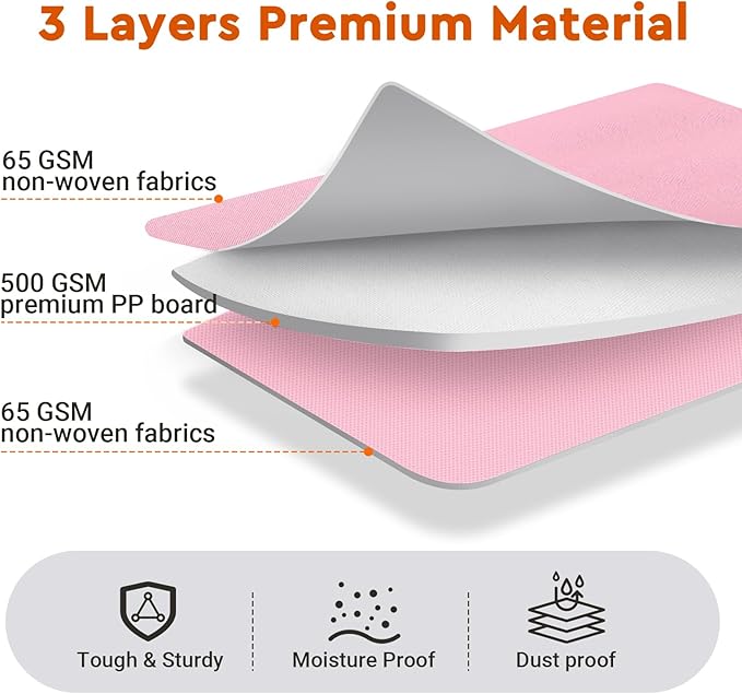 StorageTastic 8 Pack Bed Sheet Closet Organizers and Storage,Sturdy Foldable Storage Containers with Window and Label,Storage and Organization for Bedding Sheets,Duvet Covers,Blankets (Pink)