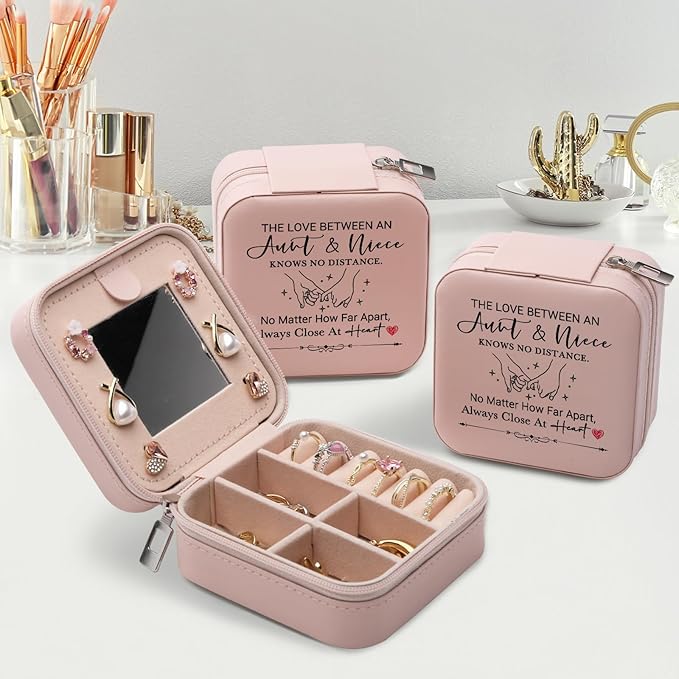 Aunt and Niece Gift Jewelry Box, Aunt Gifts from Niece, Nieces Gifts from Auntie, Best Unique Birthday Christmas Gift for Aunts Niece Jewelry Case